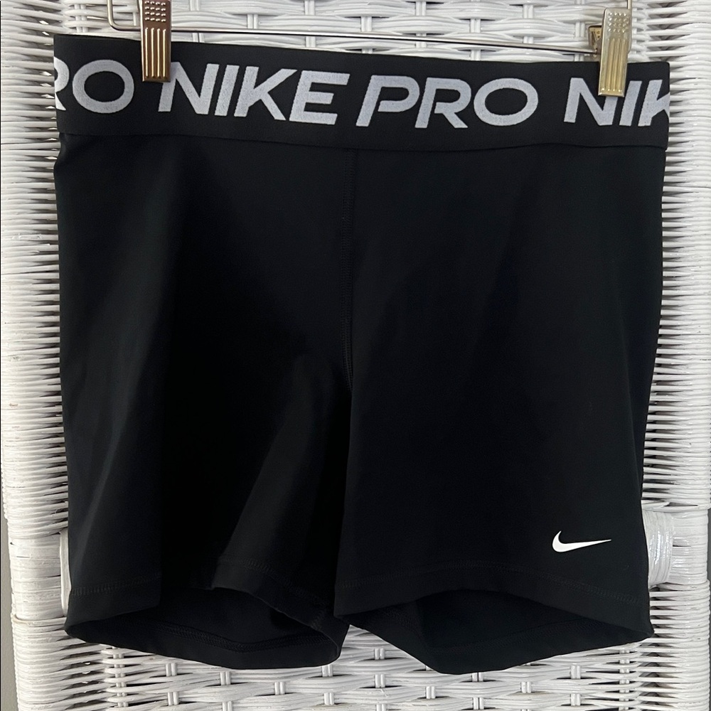 Nike Black Compression (Volleyball) Shorts with White Logos